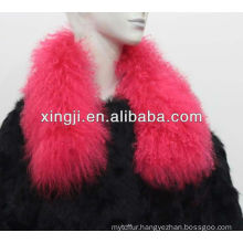 dyed color Mongolian sheep collar for jacket